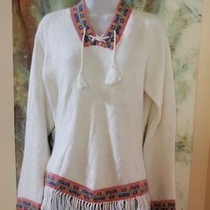 ZARA FRINGE KNIT  SWEATER, PULLOVER.